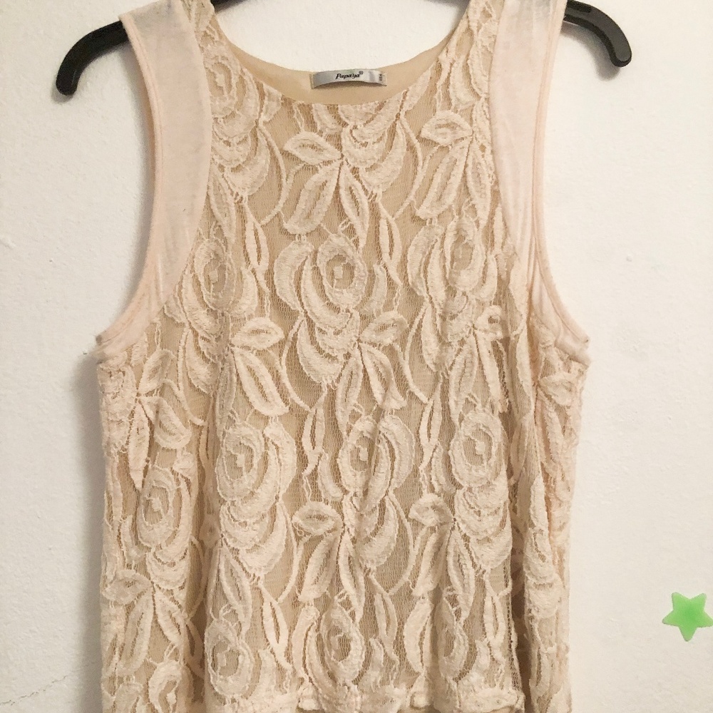 creamy lace top